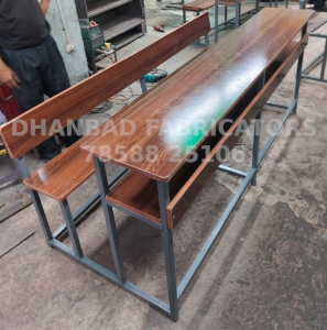 DUAL DESK WITH BACK REST BOOK SHELF WOODEN