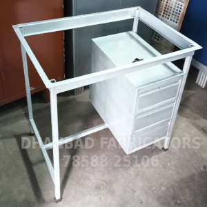 METAL IRON OFFICE TABLE WHITE